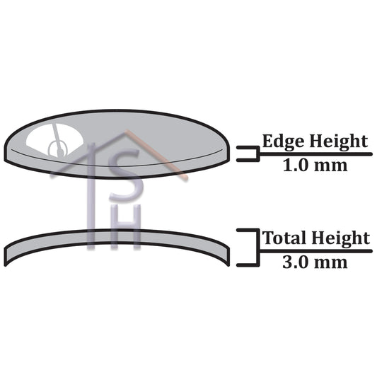 Double Dome Round Mineral Glass 1.0mm ( CMDD )