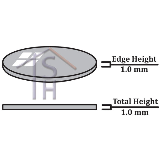 Flat Round Mineral Glass 1.0 mm Thick
