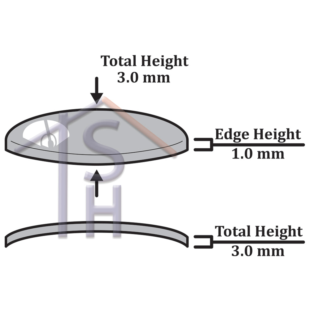 Double Dome Round Mineral Glass 1.0mm ( CMDD )