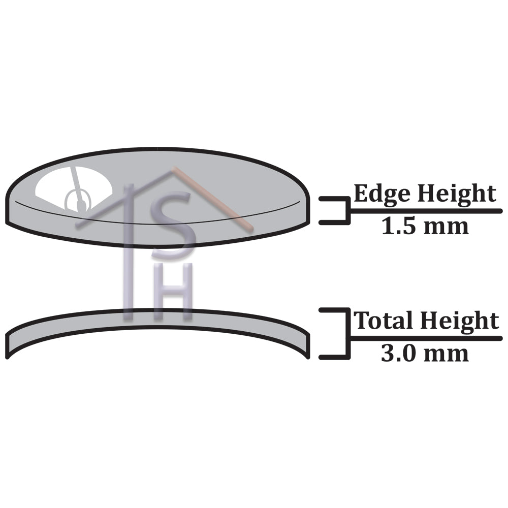 Double Dome Round Mineral Glass 1.5mm ( CMDD )