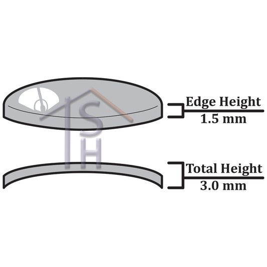 Double Dome Round Mineral Glass 1.5mm ( CMDD )