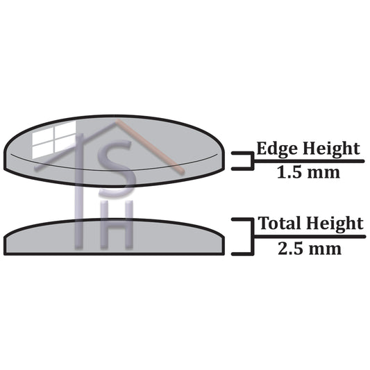 Flat Dome Magnifying Mineral Glass Crystal 1.5mm