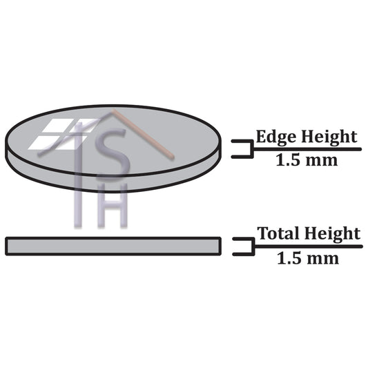 Flat Round Mineral Glass 1.5mm Thick