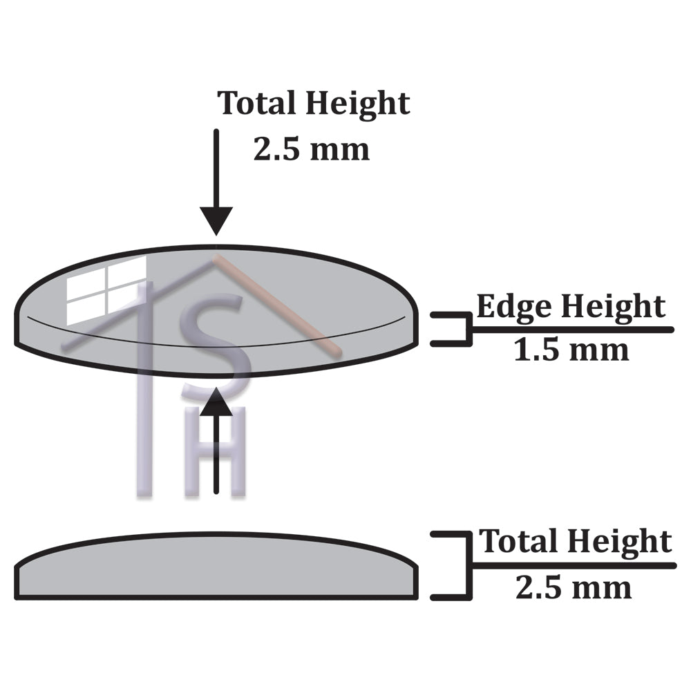 Flat Dome Magnifying Mineral Glass Crystal 1.5mm