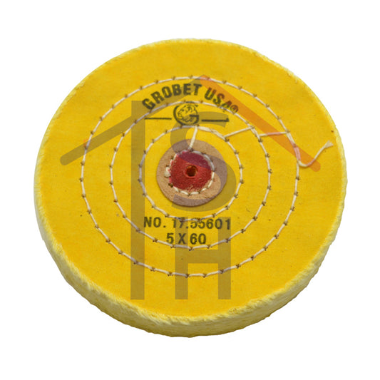 Yellow Chemkote Buff - 5" x 60 Ply - Leather Center