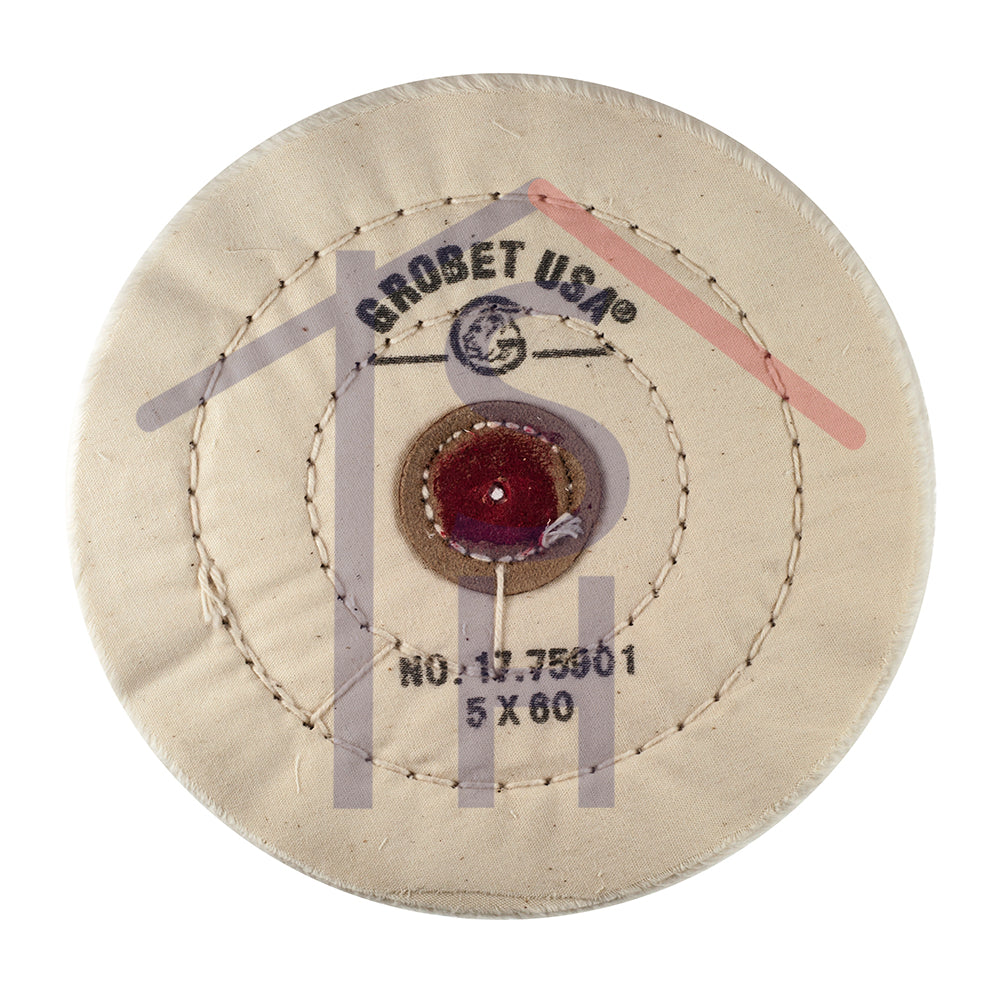 Finex Muslin Buff - 5" x 60 Ply - Leather Center