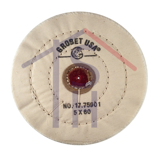 Finex Muslin Buff - 5" x 60 Ply - Leather Center