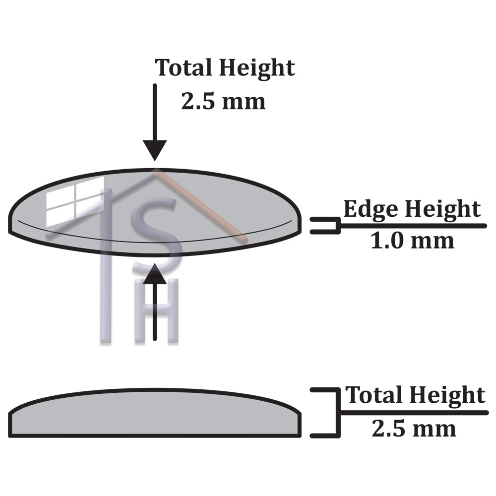 Flat Dome Magnifying Mineral Glass Crystal 1.0mm