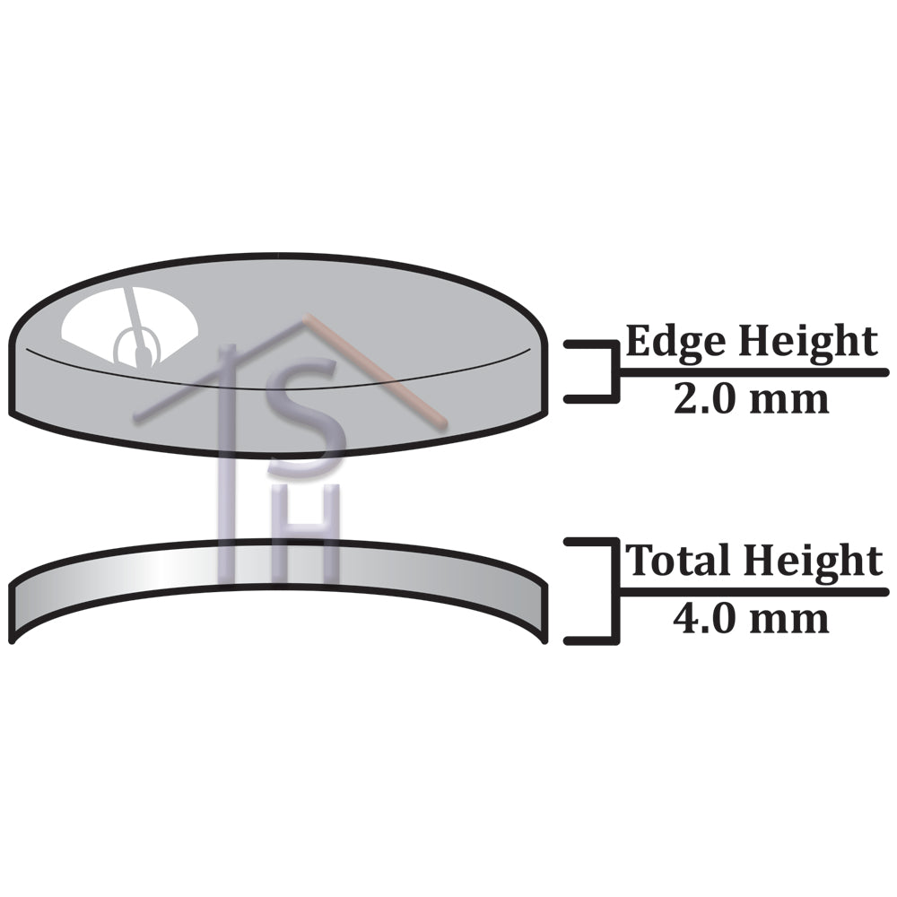 Double Dome Round Mineral Glass 2.0mm