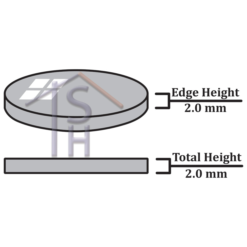 Flat Round Mineral Glass 2.0mm Thick