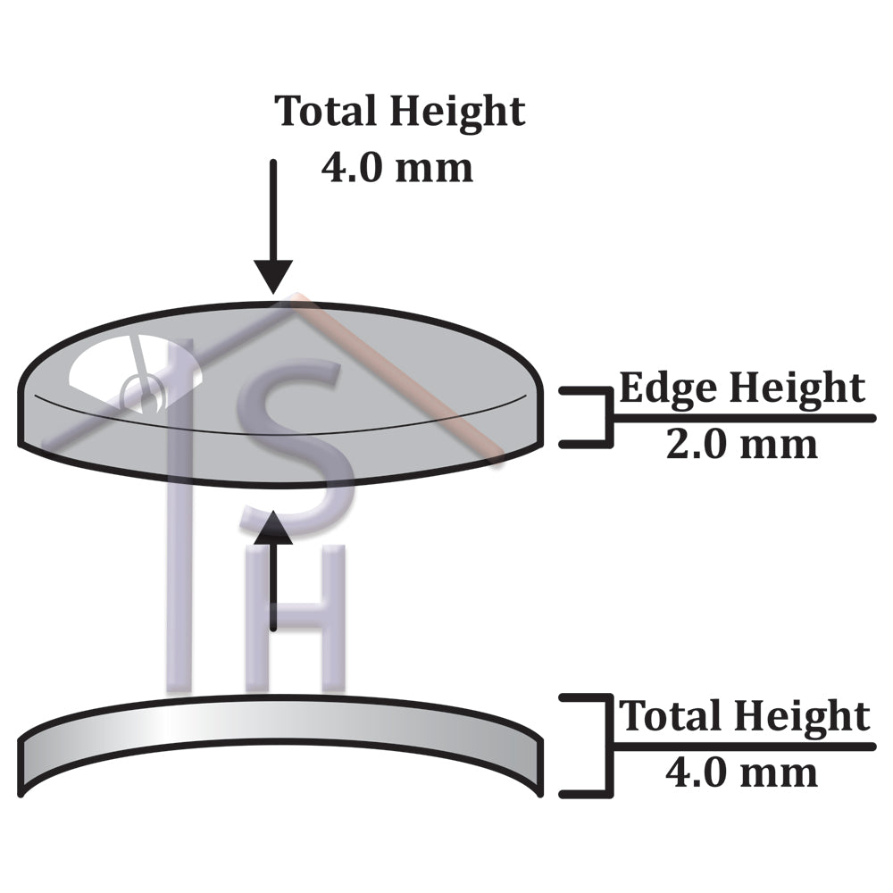 Double Dome Round Mineral Glass 2.0mm