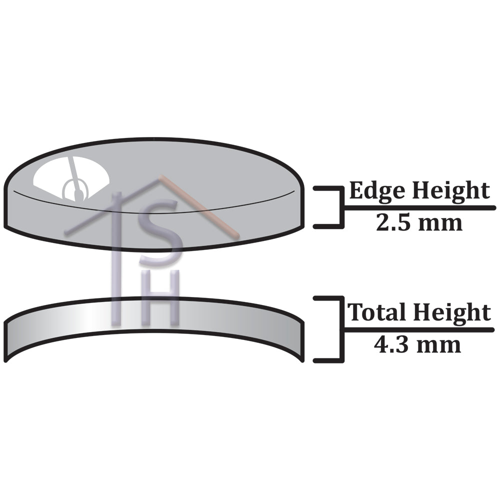 Double Dome Round Mineral Glass 2.5mm