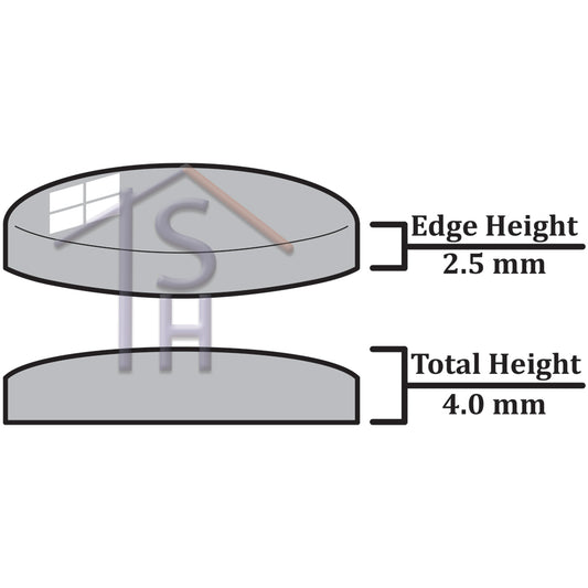 Flat Dome Magnifying Mineral Glass Crystal 2.5mm
