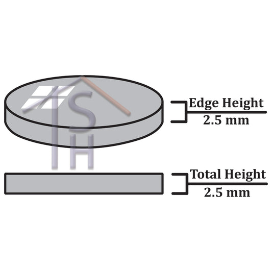 Flat Round Mineral Glass 2.5mm Thick