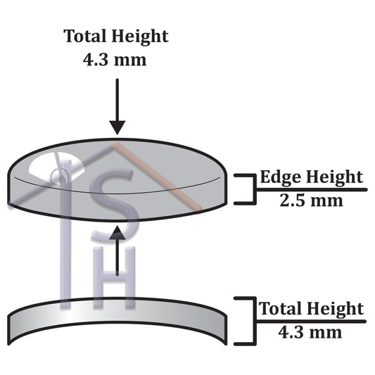 Double Dome Round Mineral Glass 2.5mm