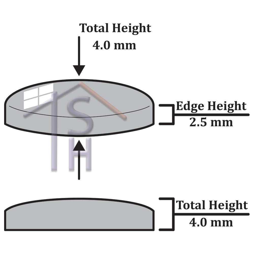 Flat Dome Magnifying Mineral Glass Crystal 2.5mm