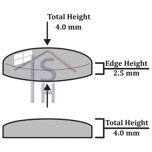 Flat Dome Magnifying Mineral Glass Crystal 2.5mm