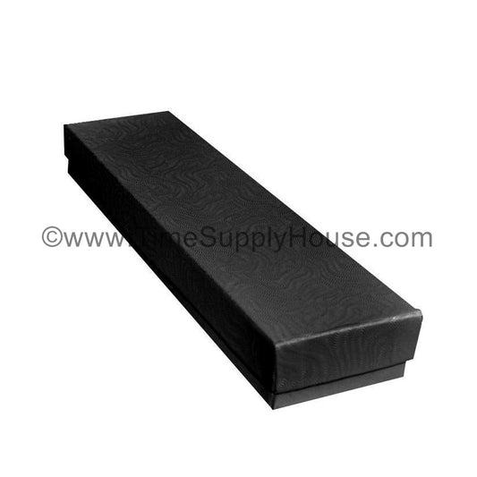 BLACK SWIRL TEXTURE Paper Cotton Filled Boxes, 8"W x 2"D x 1"H