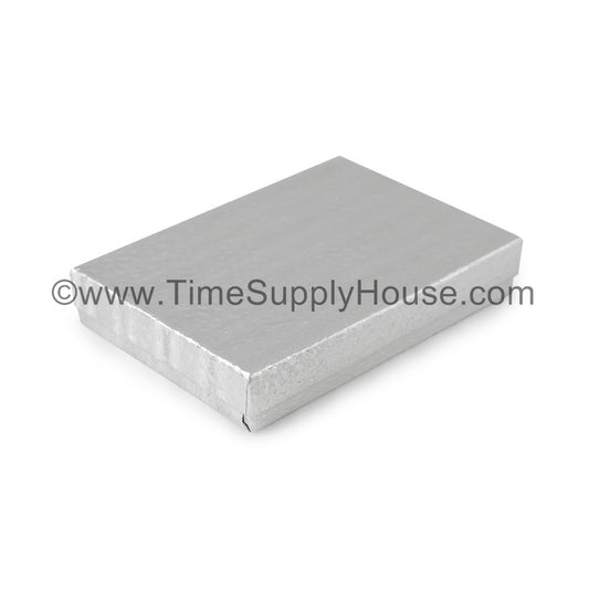 Silver Textured Paper Jewelry Box #S65