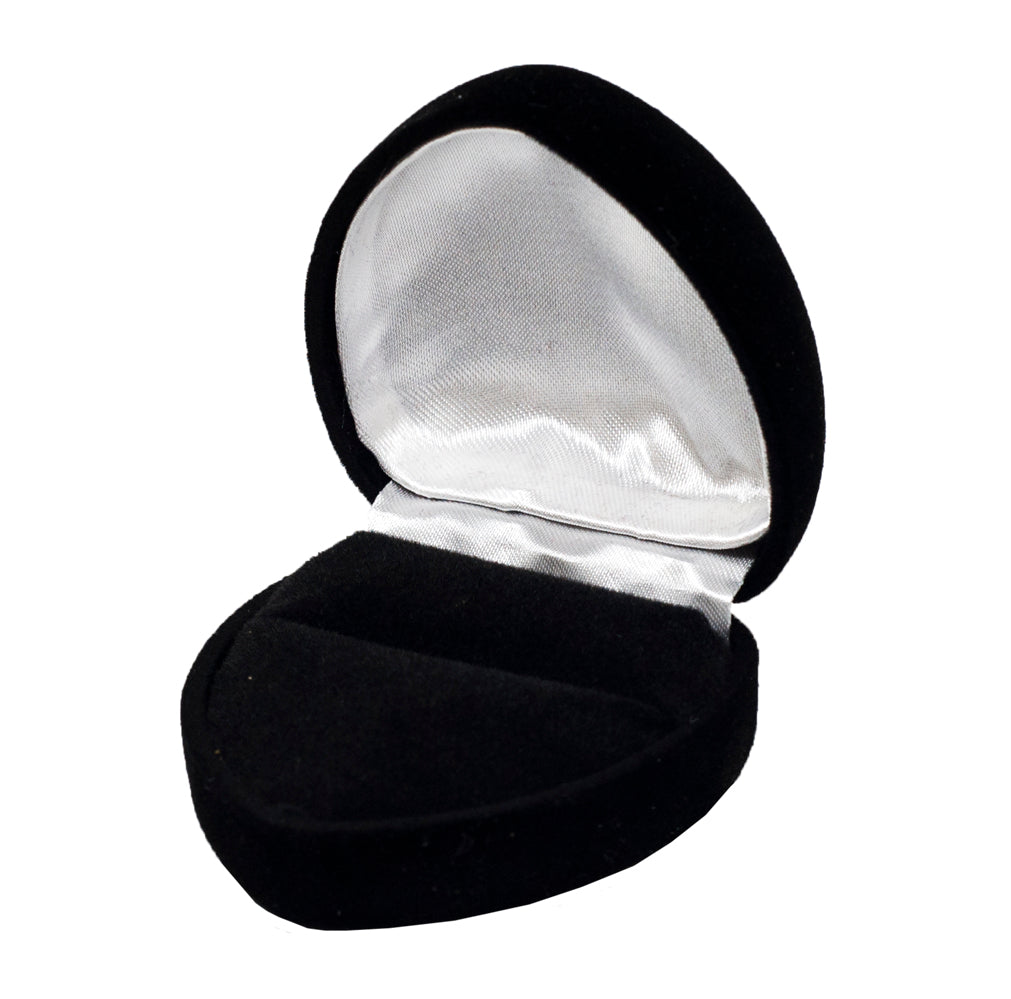 Soft Flocked Velour Heart Shaped Ring Box - FH5R