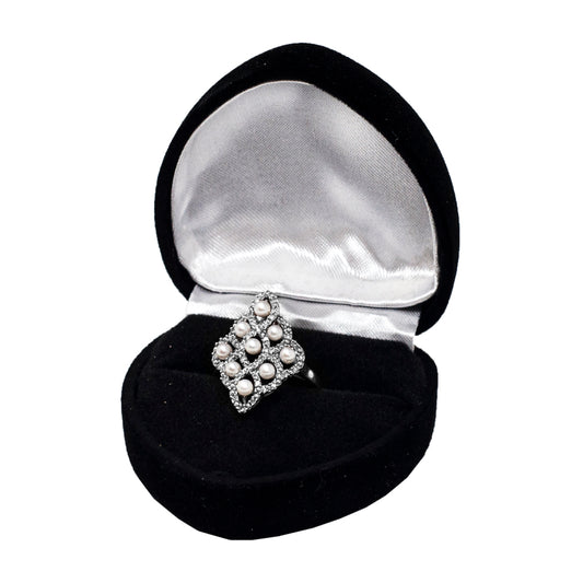 Soft Flocked Velour Heart Shaped Ring Box - FH5R