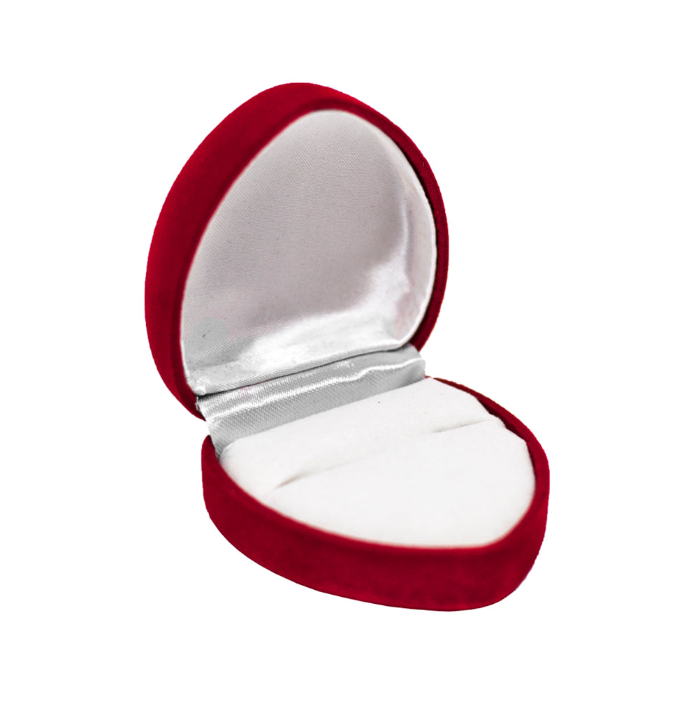 Soft Flocked Velour Heart Shaped Ring Box - FH5R