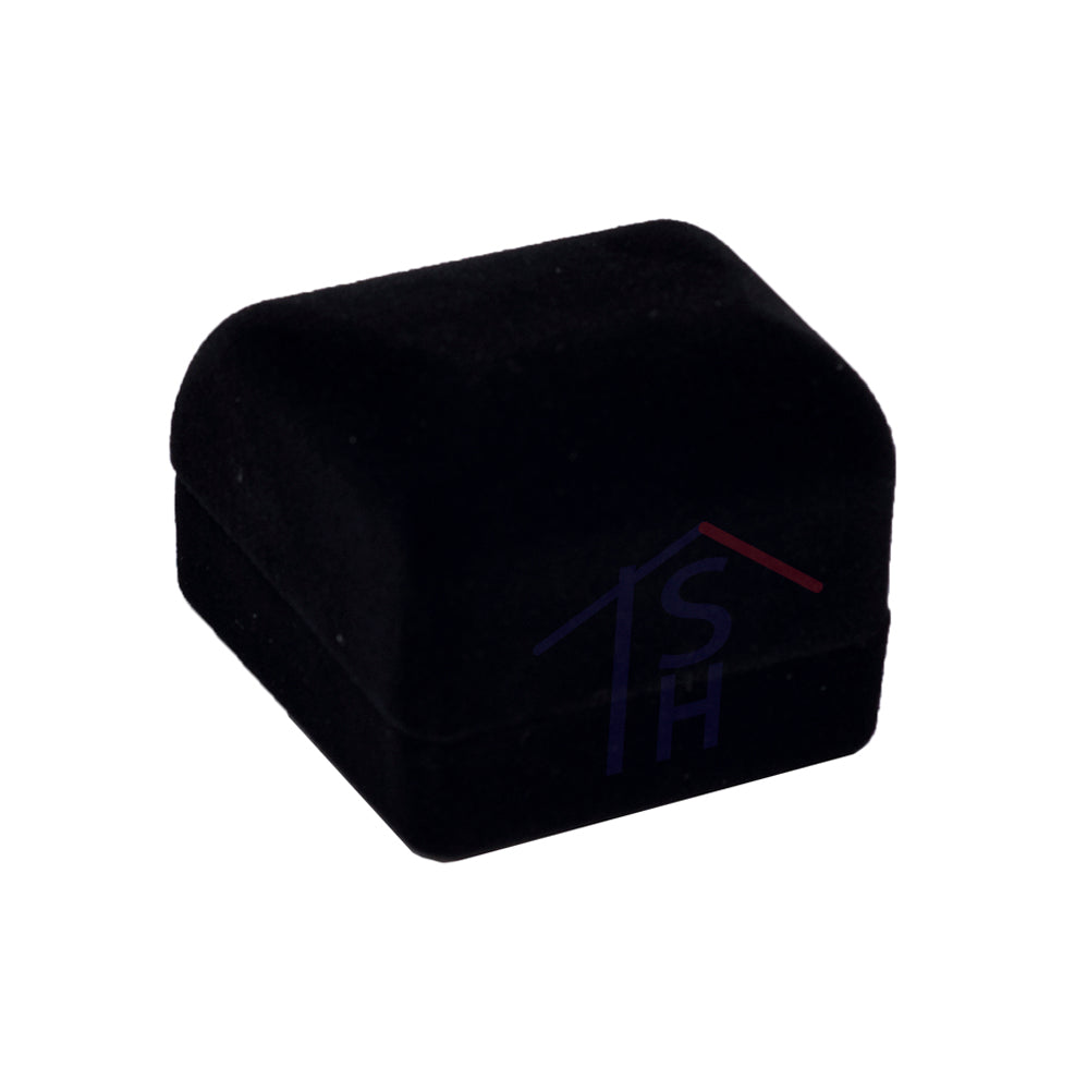 Black Soft Flocked Velour Earring Box - FQ2E