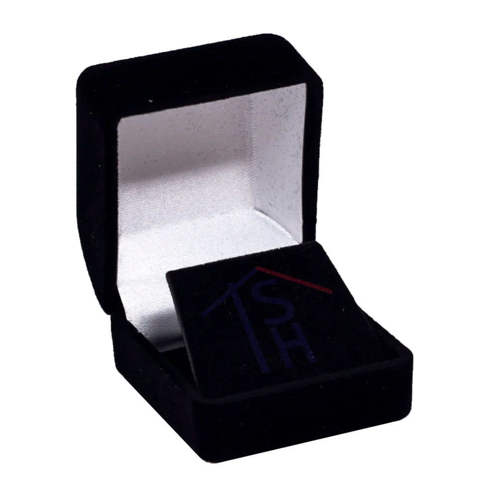 Black Soft Flocked Velour Earring Box - FQ2E