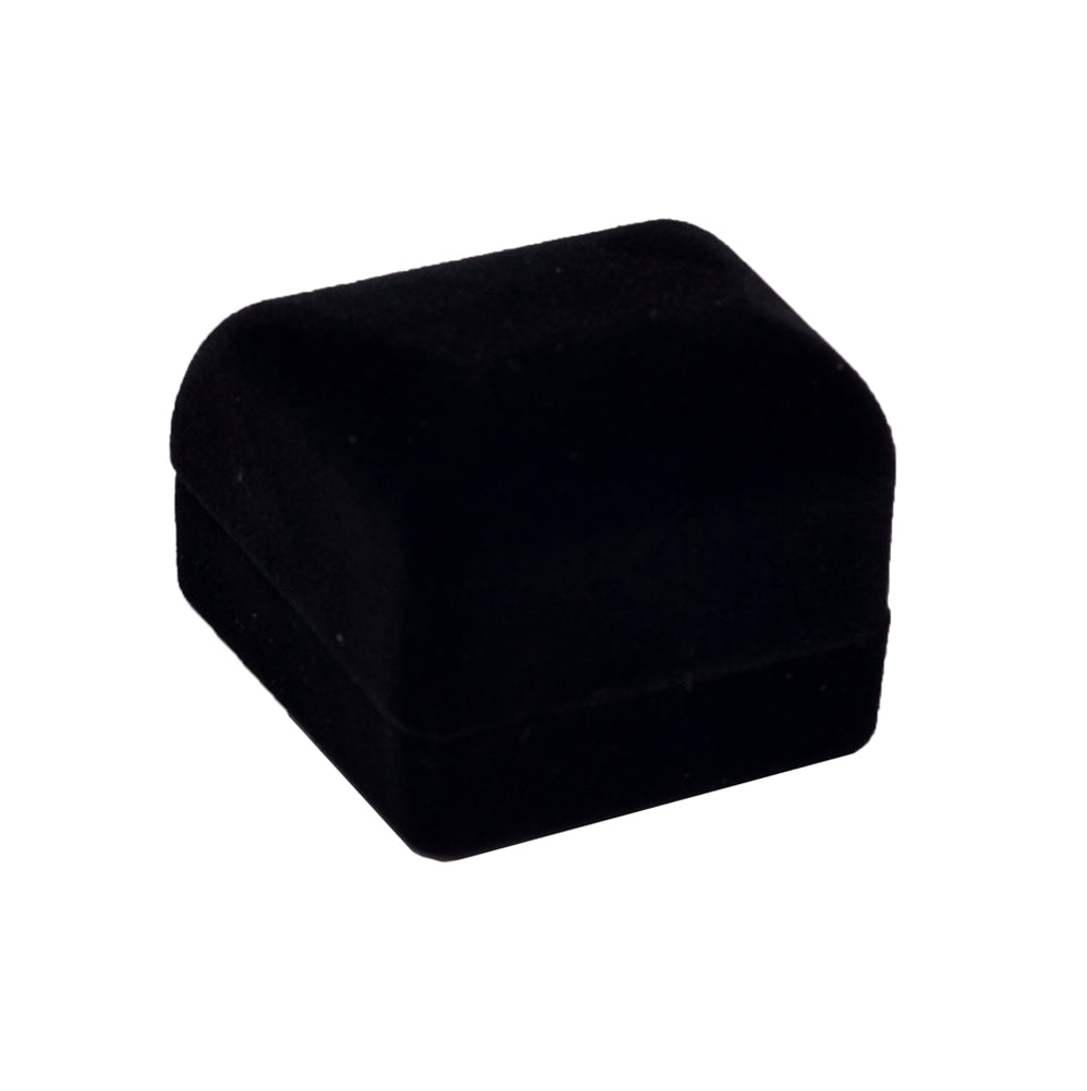 Black Soft Flocked Velour Ring Box - FQ3R