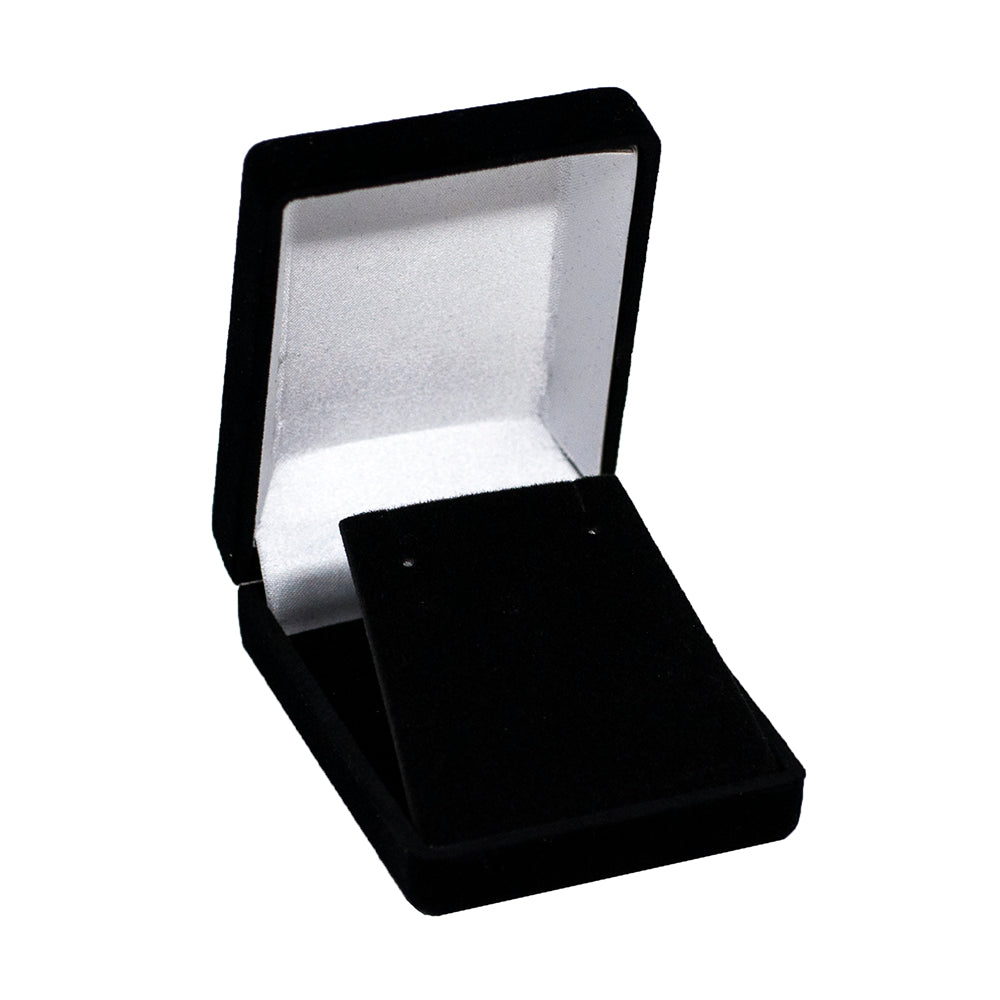 Black Soft Flocked Velour Pendant/Earring Box