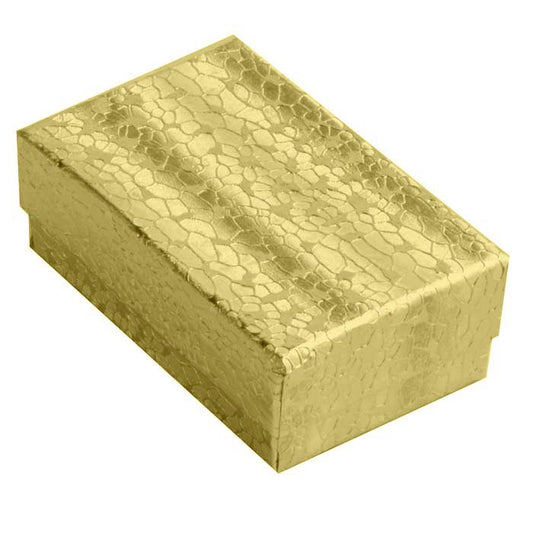 GOLD TEXTURE Paper Cotton Filled Boxes, 2 5/8"W x 1 1/2"D x 1"H