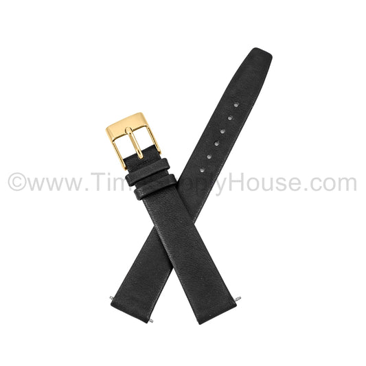 LB1 Black Smooth Calf Skin w/Gold Buckle 12mm-16mm