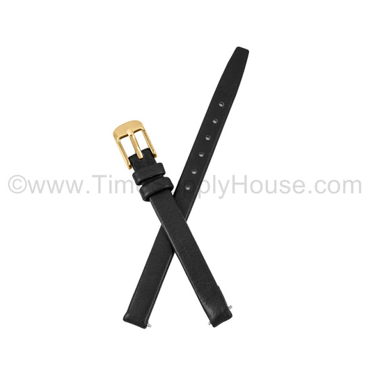 LB1 Black Smooth Calf Skin w/Gold Buckle 6mm-10mm