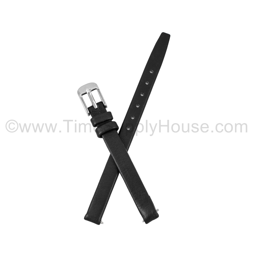 LB1 Black Smooth Calfskin w/Silver Buckle 6mm-10mm