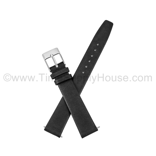 LB1 Black Smooth Calf Skin w/Silver Buckle 12mm-16mm