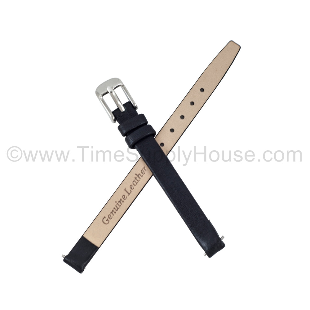LB1 Black Smooth Calfskin w/Silver Buckle 6mm-10mm