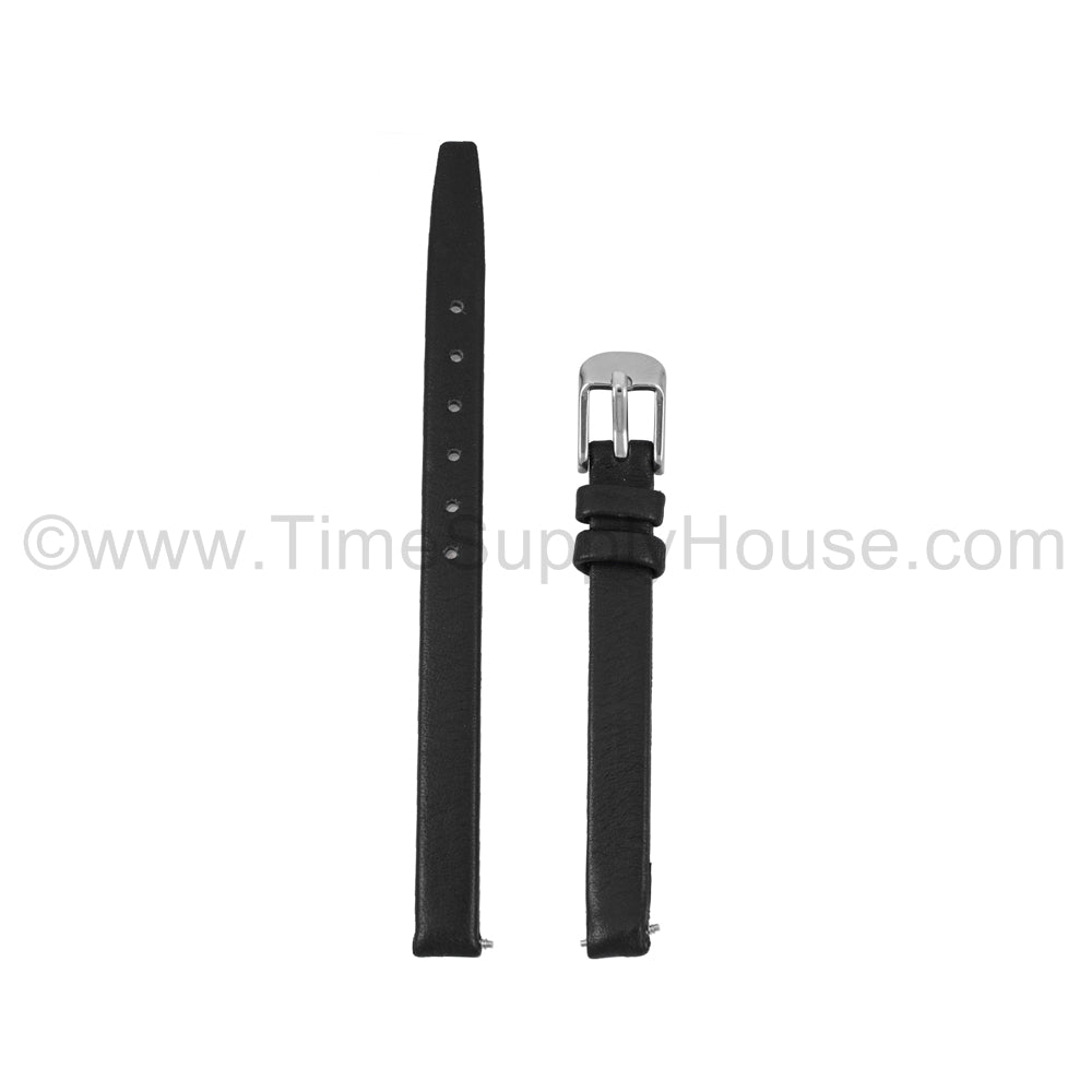 LB1 Black Smooth Calfskin w/Silver Buckle 6mm-10mm