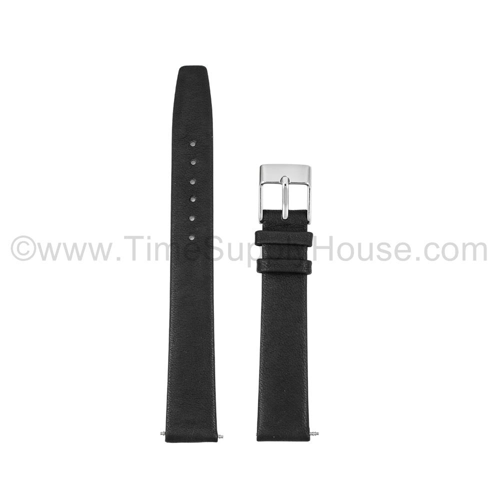 LB1 Black Smooth Calf Skin w/Silver Buckle 12mm-16mm