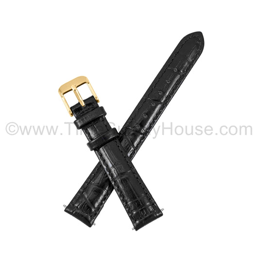 LB2 Black Alligator w/Gold Buckle 12mm-16mm