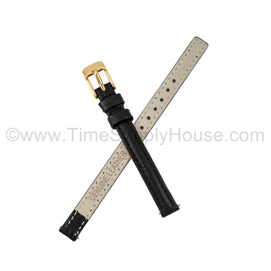 LB2 Black Alligator w/Gold Buckle 8mm-10mm