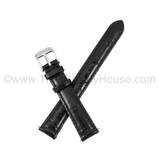 LB2 Black Alligator w/Silver Buckle 12mm-16mm