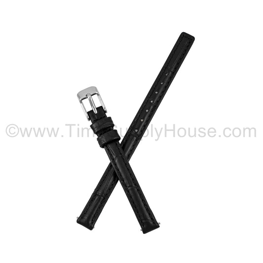 LB2 Black Alligator w/Silver Buckle 8mm-10mm