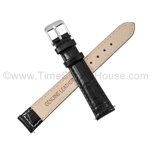 LB2 Black Alligator w/Silver Buckle 12mm-16mm