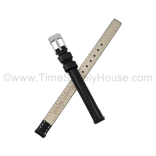 LB2 Black Alligator w/Silver Buckle 8mm-10mm