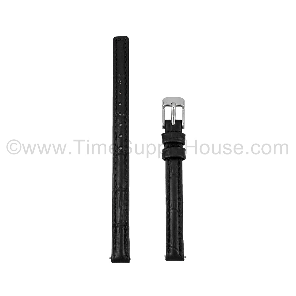 LB2 Black Alligator w/Silver Buckle 8mm-10mm
