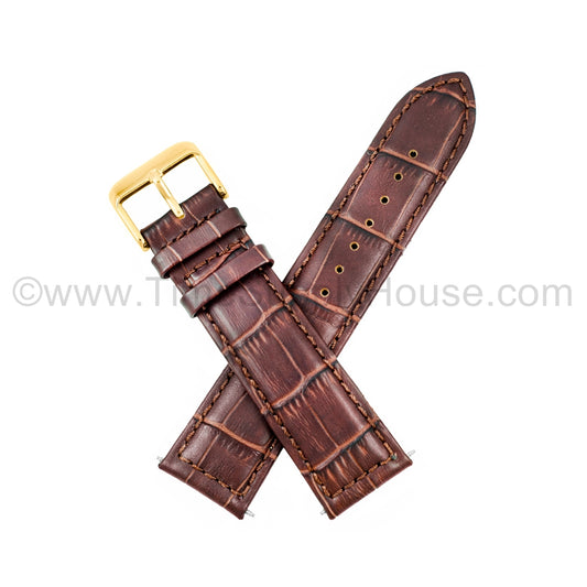 LB2 Brown Alligator w/Gold Buckle 18mm-22mm