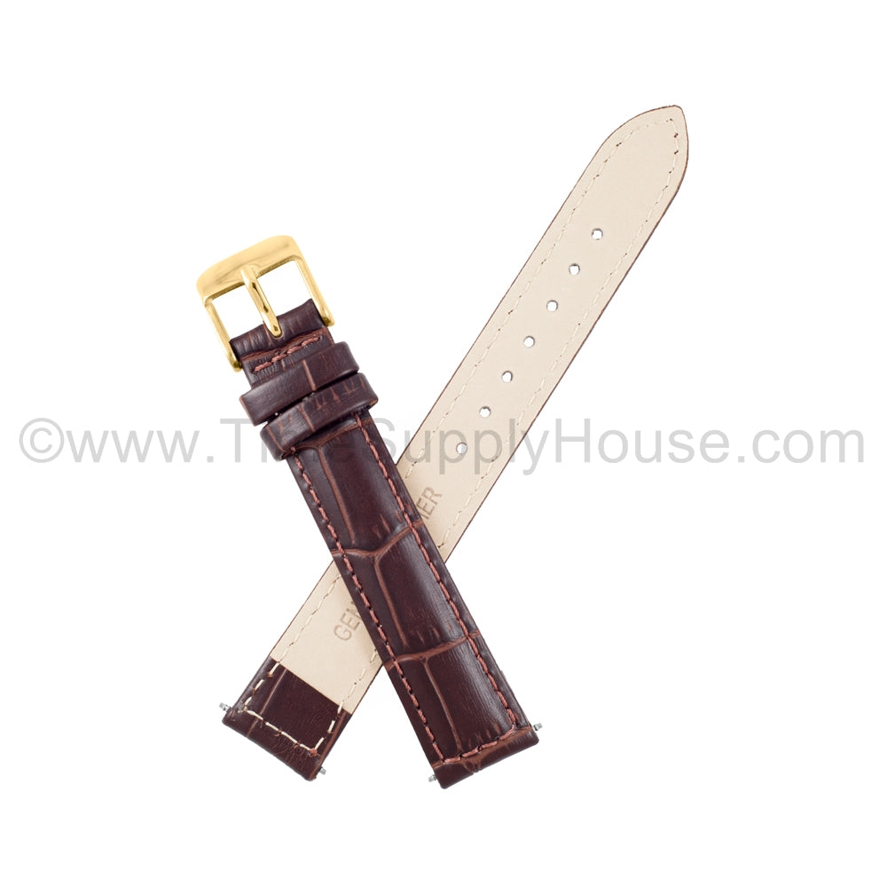 LB2 Brown Alligator w/Gold Buckle 12mm-16mm