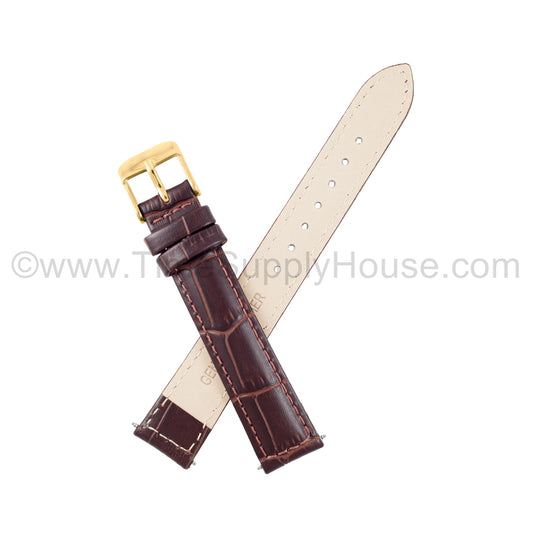 LB2 Brown Alligator w/Gold Buckle 12mm-16mm