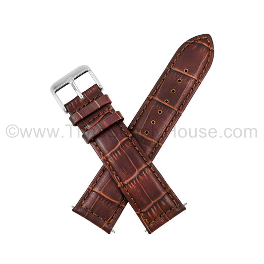 LB2 Brown Alligator w/Silver Buckle 18mm-22mm