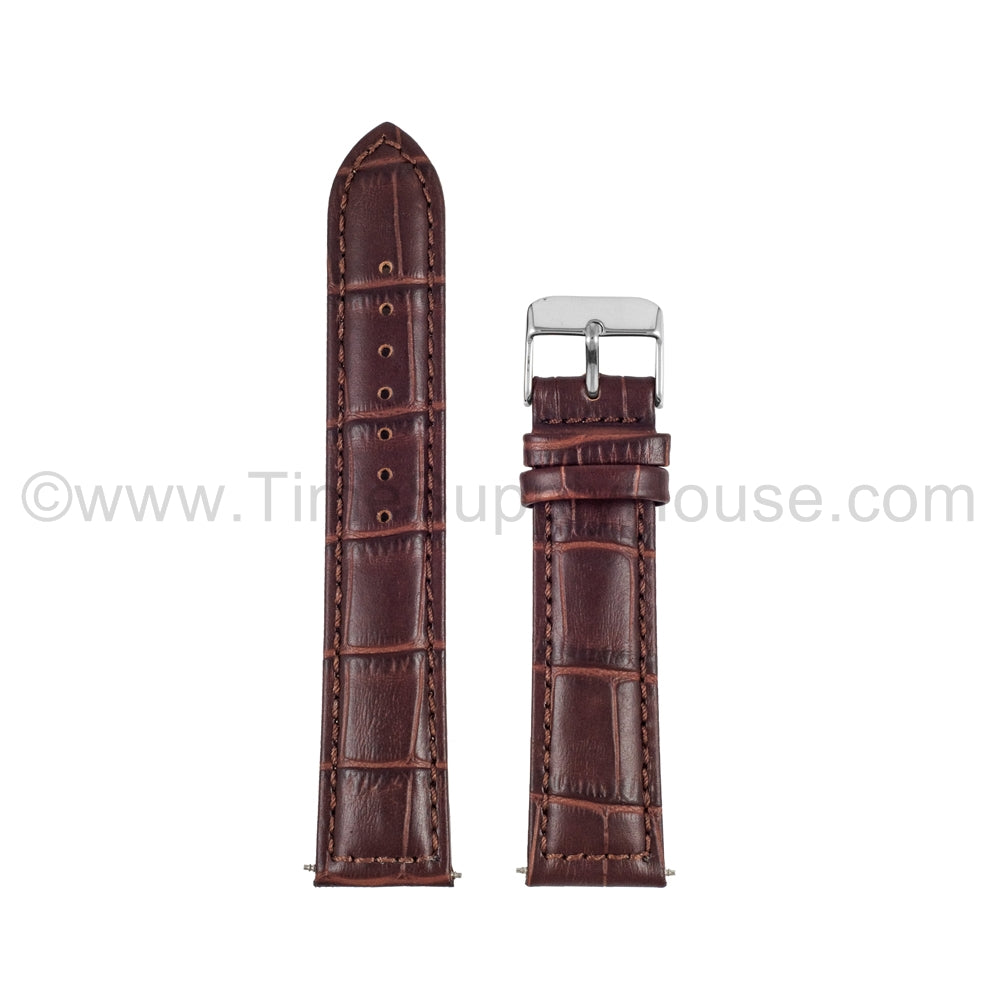 LB2 Brown Alligator w/Silver Buckle 18mm-22mm